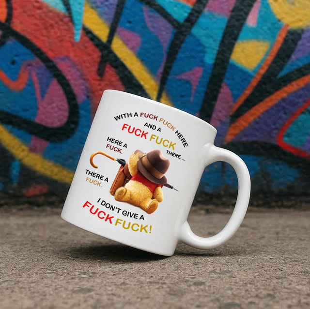 Winnie The Poo &quot;I Don&#039;t Give A F**K 11oz Ceramic Printed Mug Design