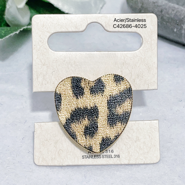 Bague cœur léopard 