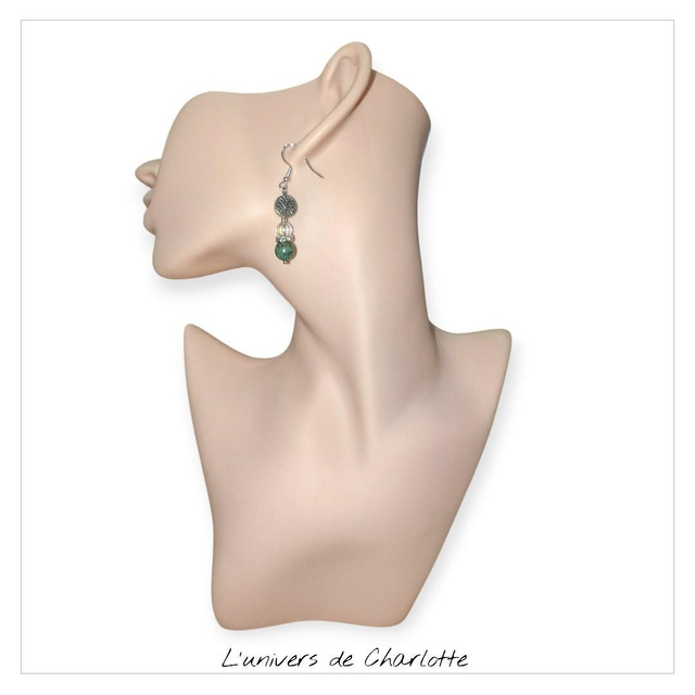 Boucles d'oreilles "Turquoise africaine" BO-150