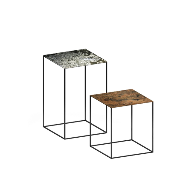 ZEUS Slim Irony Art low Table Artistic Glass