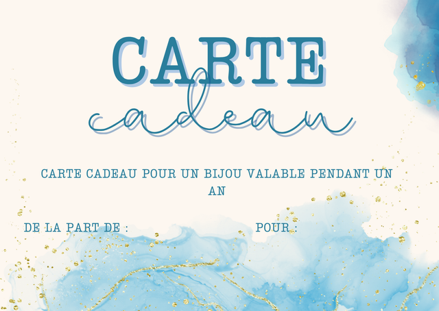 Carte cadeau bijou