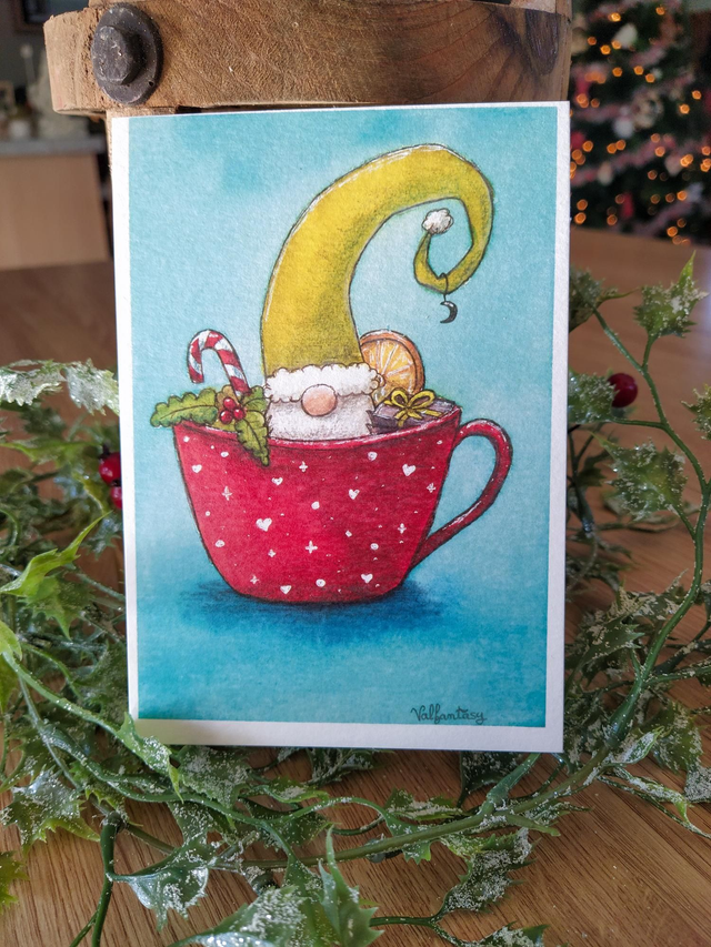 Carte "Tasse lutin", 10 x 15 cm