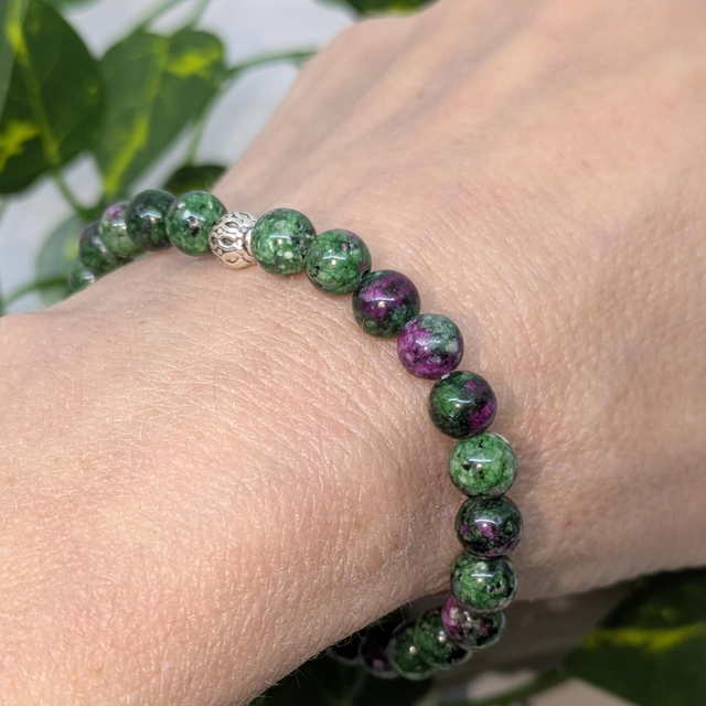 Bracelet "Rubis/fuschite" 6mm BR-043