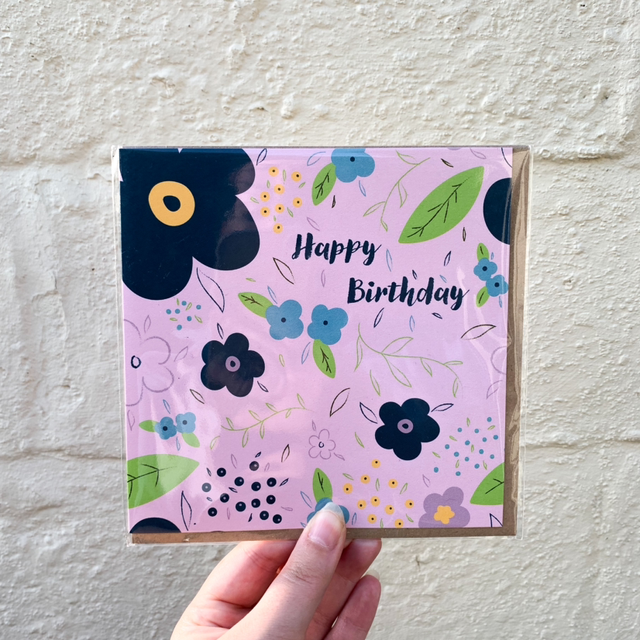 Flower Happy Birthday Card