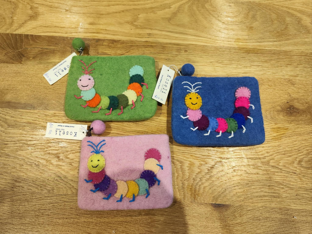 Fairtrade Caterpillar Felt Bags 