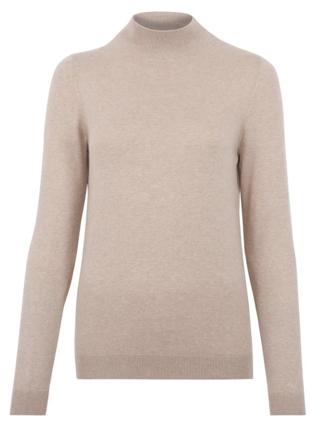 Ultra Fine Cotton Mock Turtleneck Jumper