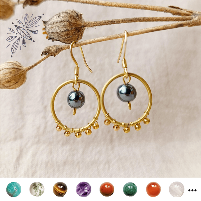 Boucle anneau tressée en laiton