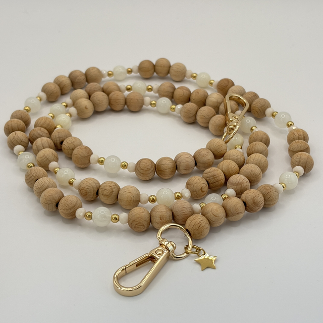 Bandoulière Wood 120 cm blanche 