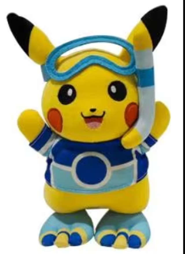 Pokemon pluche knuffel Pikachu met duikbril (20cm)