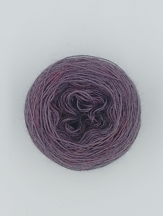 Laine 20/2 cochenille + indigo moyen 