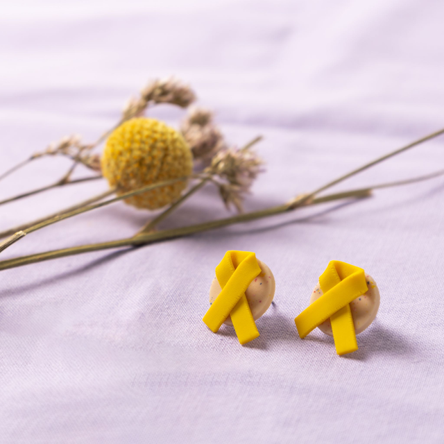 Awareness Ohrringe – Sarkome (Gelb)