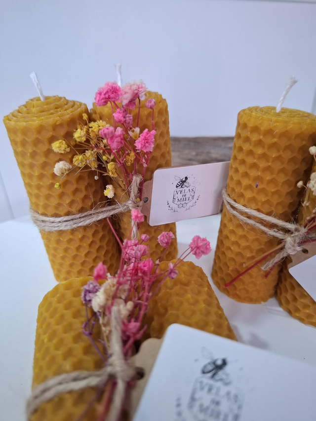 2 velas de miel 8cm 