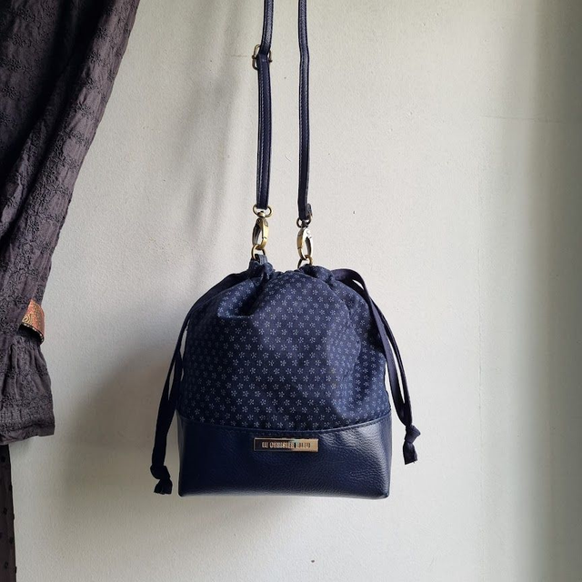 Baluchon &quot;Kiko&quot; &amp; simili cuir bleu marine