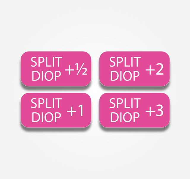Split Diopter Filter Tab 1/2 - 3 (Set of 4)