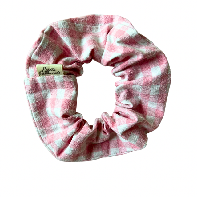 Chouchou vichy rose 