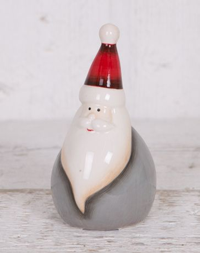 Grey Red and White Ceramic Dolomite Santa