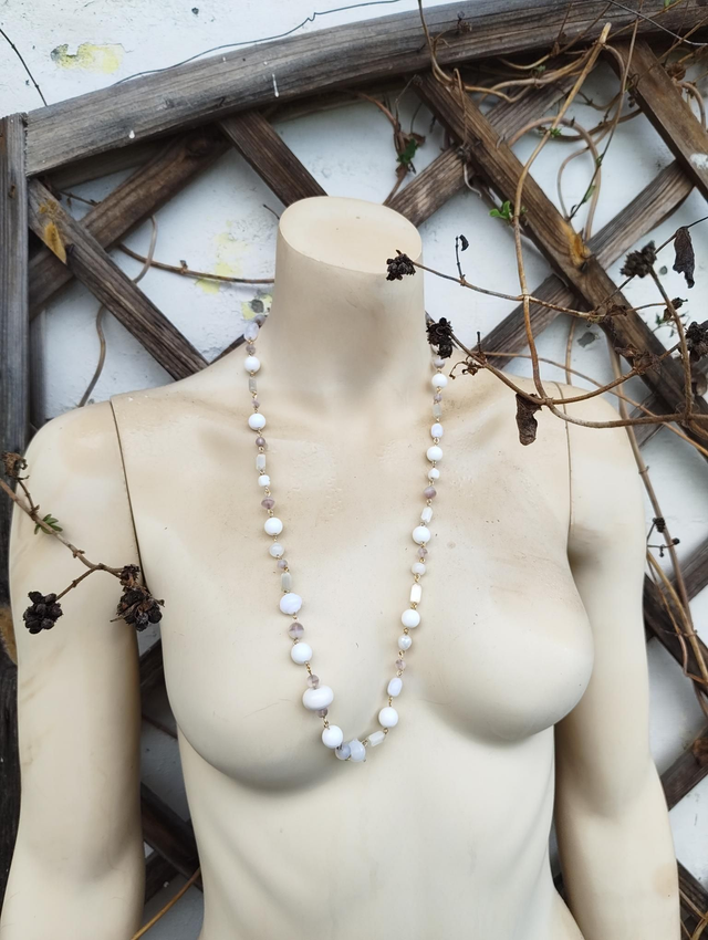 white stones necklace