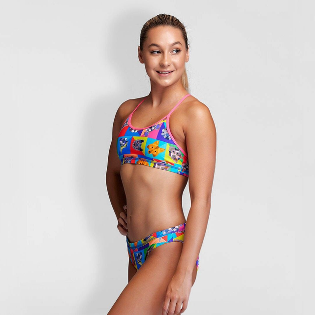 GIRL'S FUNKITA RACERBACK TWO PIECE RAT PACK