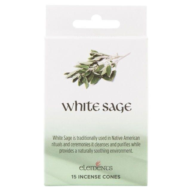 15 Pack Of Elements White Sage Incense Cones