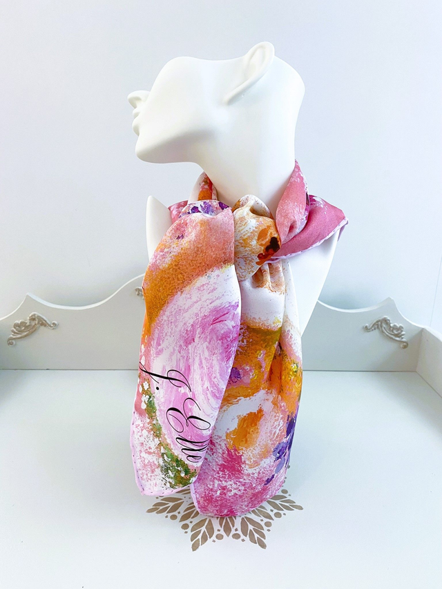 Carré de soie Parfum d’antan 65cm