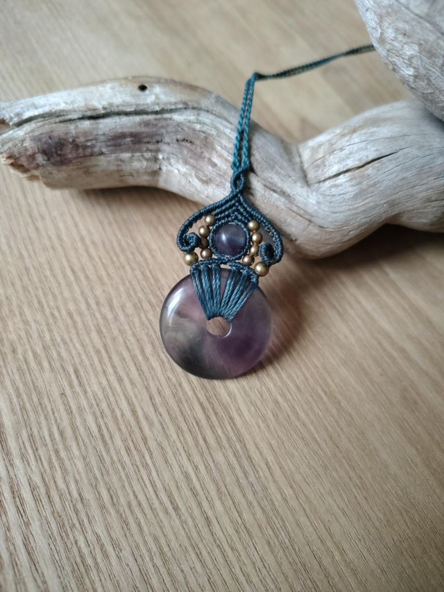 Collier donut Fluorite et laiton