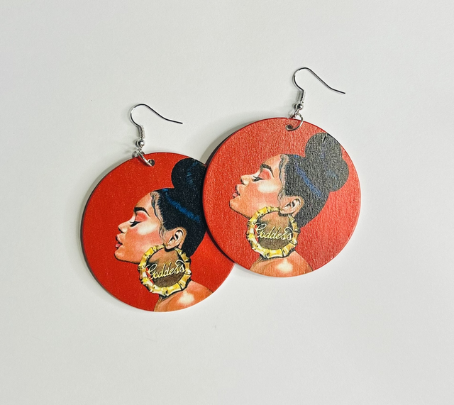 Oorbellen Goddess rood