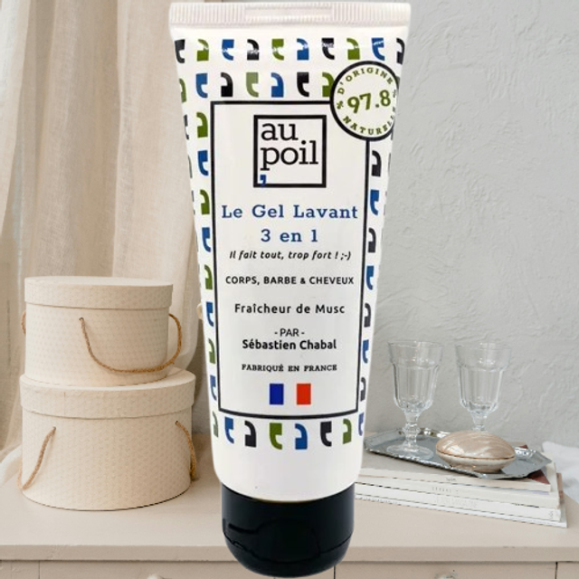 Gel lavant 3 en 1 corps cheveux barbe