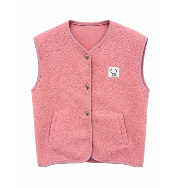 Teddy gilet lichtroze - one size