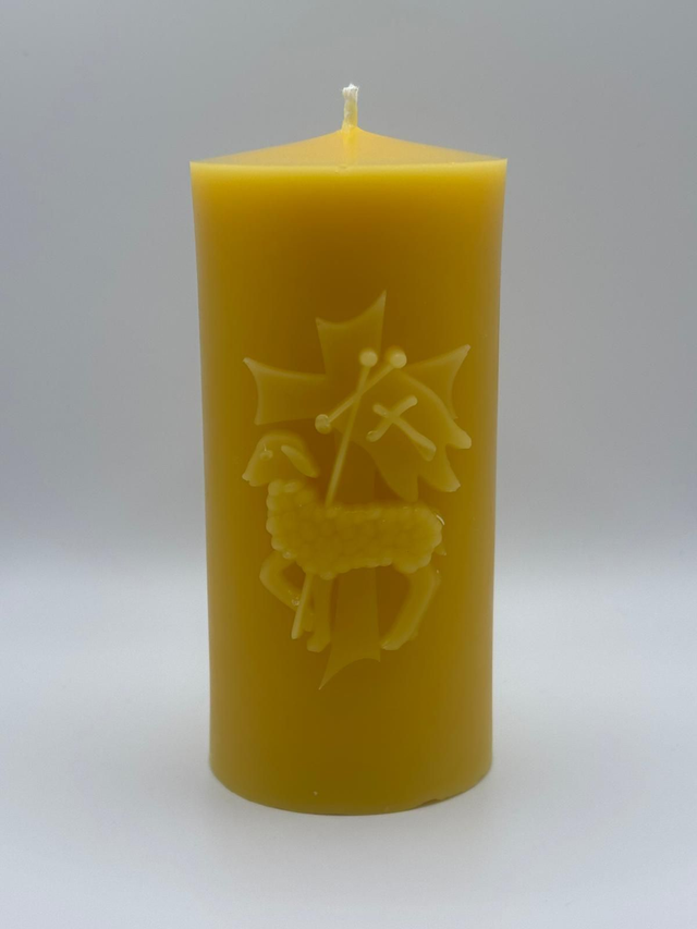 Lamm-Motiv Bienenwachskerze