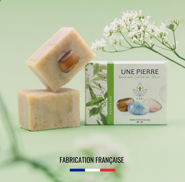 Savon artisanal verveine & pierre naturelle 