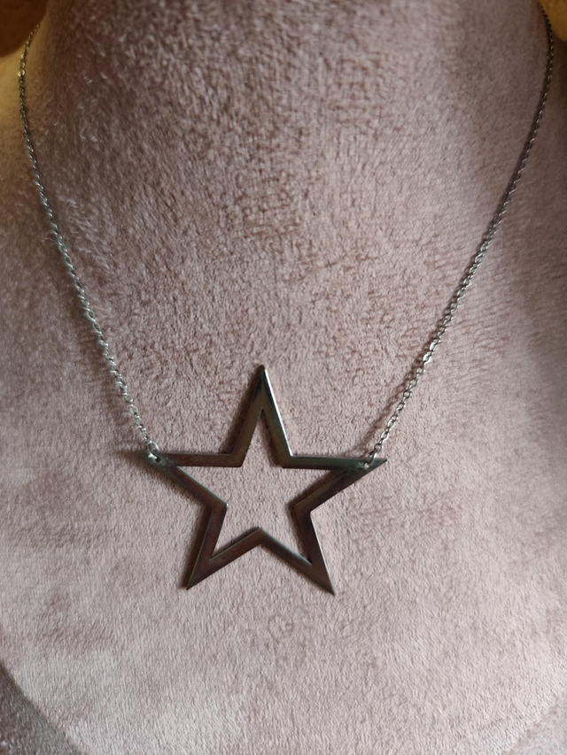 COLLIER ETOILE ACIER INOXYDABLE ARGENT 0000491