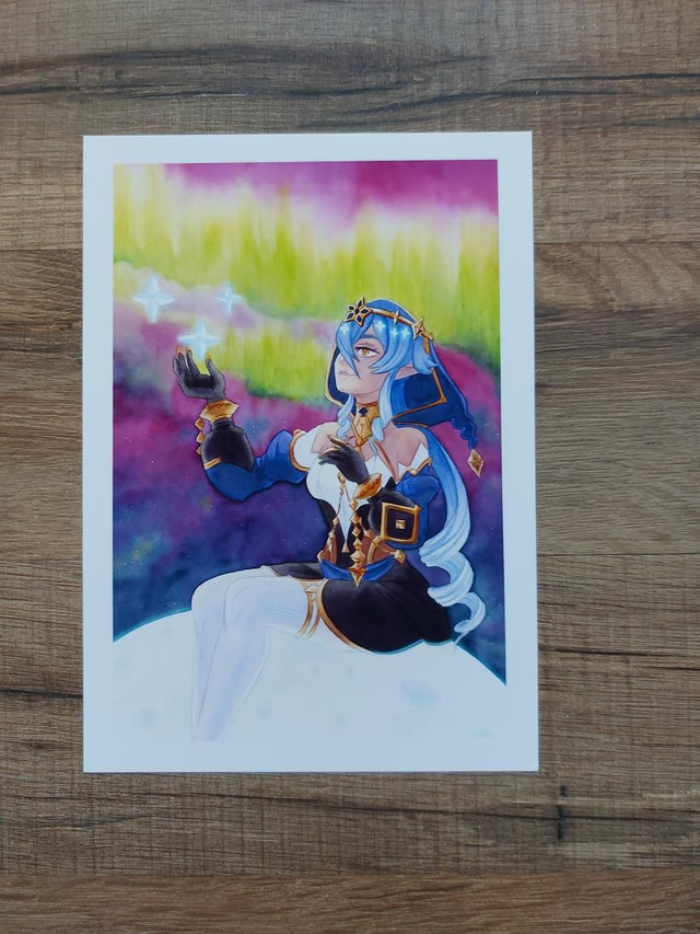 Carte aquarelle - Layla Genshin Impact