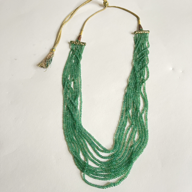  Grüne Stein Perlen  Kette verstellbar
