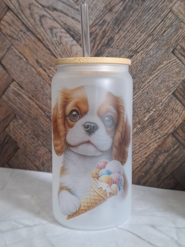 Verre givré cavalier king charles