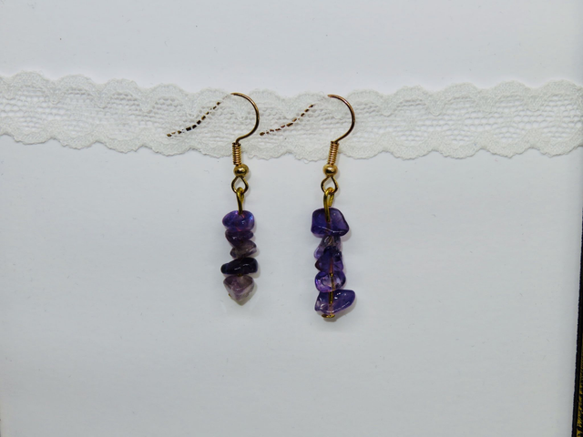 Boucle d'oreille pendante en Améthyste
