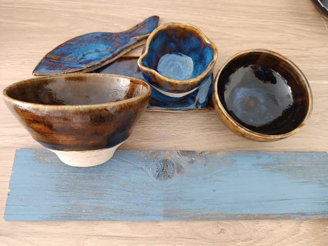  Vendu Etsy Ensemble sushi brun bleu 