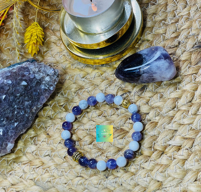 🕊🧘‍♀️ Bracelet en Howlite et Améthyste 