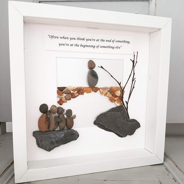 Retirement gift pebble picture | Pebble Bridge | Farewell colleague gift