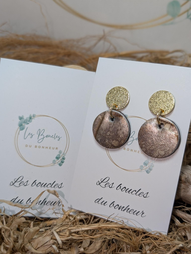 Boucles d&#039;oreilles Anti Gaspi cuivré Doré ag148