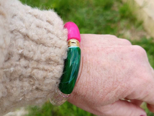 Bracelet perles tubes incurvées Chandra Haritima