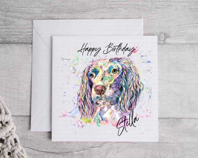Personalised Watercolour Splatter Spaniel Mug
