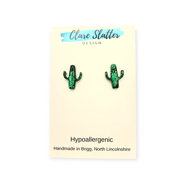 Cactus stud earrings 