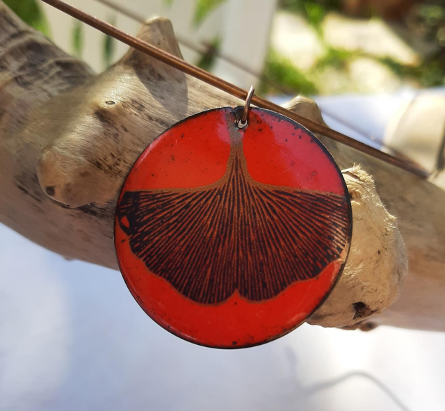 Collier Rouge vif Gingko 