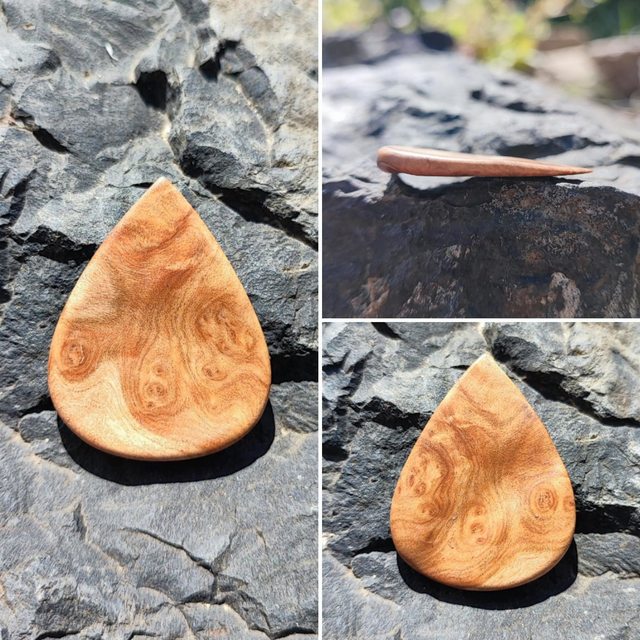 Médiator en Bois de Loupe de Goldfield