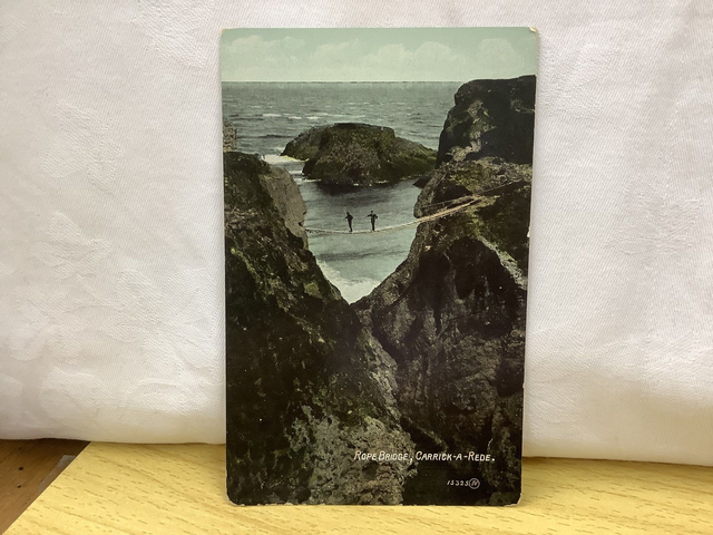 Carrick-A-Rede, Rope Bridge, County Antrim, Northern Ireland, Valentine Series Vintage postcard. Our Ref No. R719 £2.00