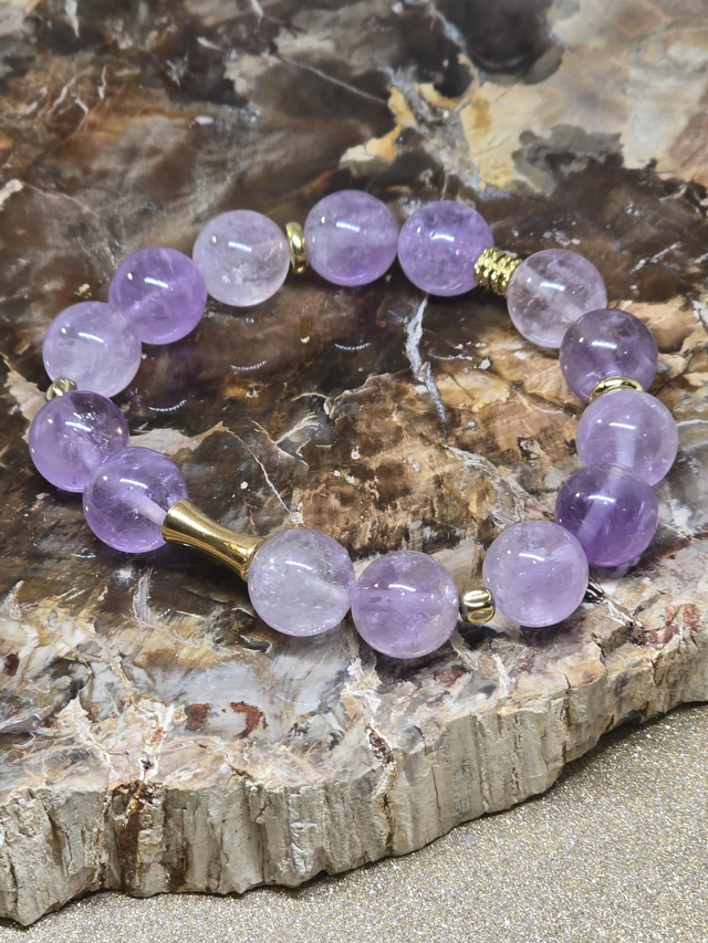 Bracelet Améthyste lavande XL 1,2 cm 