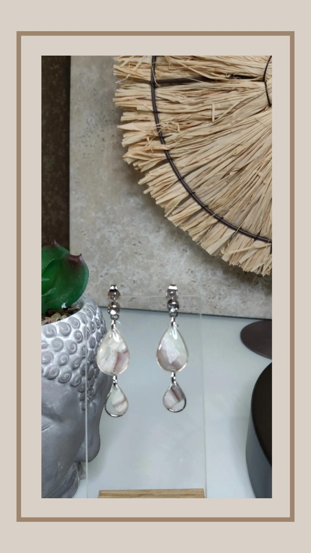 Boucles d&#039;oreilles &quot;la naturelle&quot; double goutte 