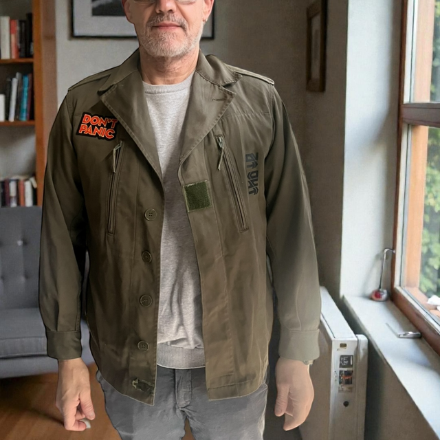 Veste militaire customisée carte love L/XL