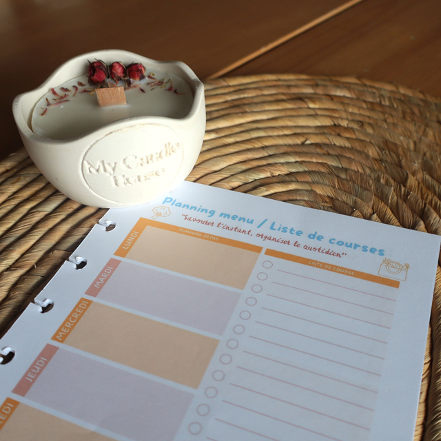 Recharge 50 Planners Menus & Courses + Recharge bougie (en option)