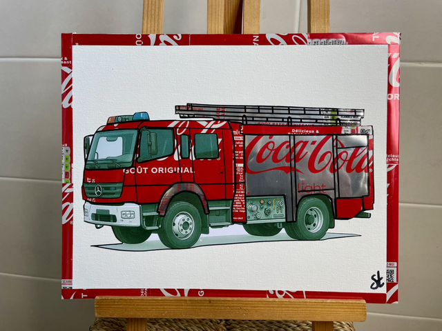 Tableau camion de pompiers 